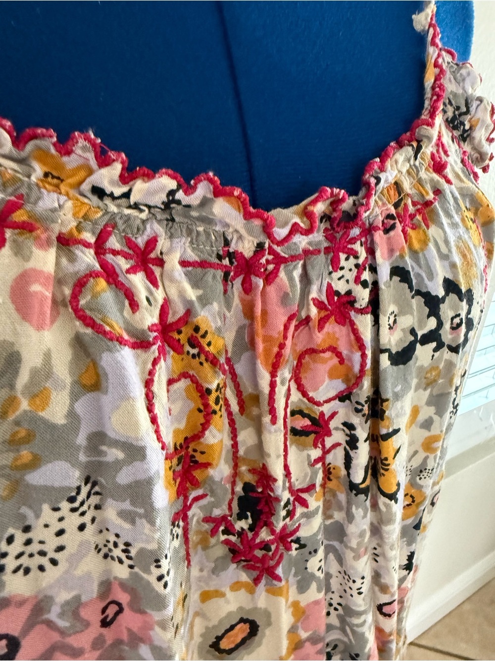 NATURAL LIFE Pink Yellow Floral Tiered Maxi Dress - Picture 2 of 5
